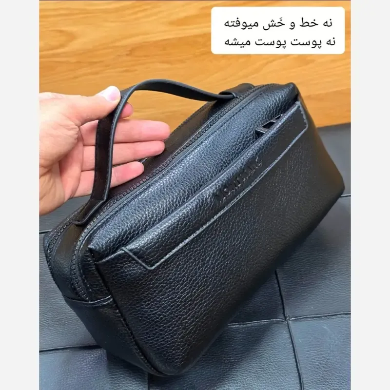 کیف دستی دوحالته مونت بلانک چرم وارداتی چهار زیپ - تصویر 7