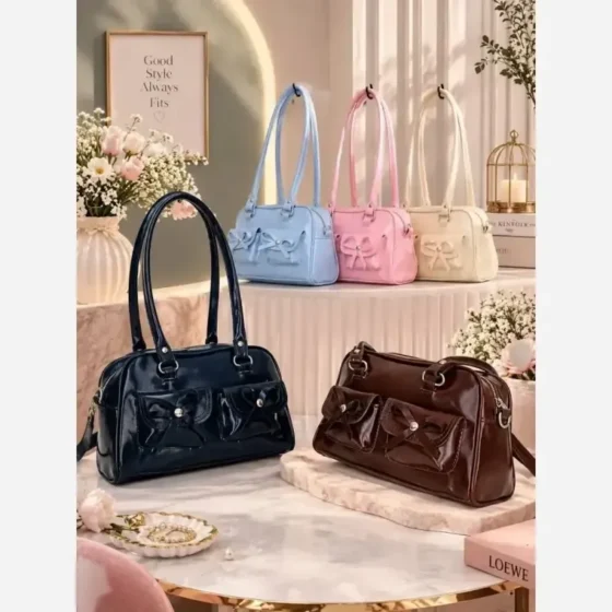 کیف دستی زنانه مدل پاپیونی جیبدار صابونی رنگبندی متنوع