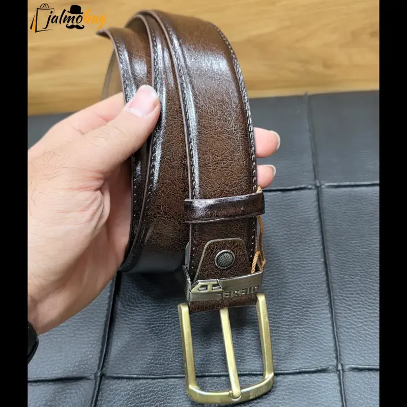 کمربند چرم صنعتی زبانه دار 4 سانت طول 125 سانتی متر سگک خارجی - تصویر 4