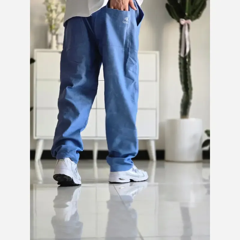 شلوار مام فیت پارچه بنگال کمرکش زنانه و مردانه در رنگبندی متنوع سایز XL و XXL - تصویر 4