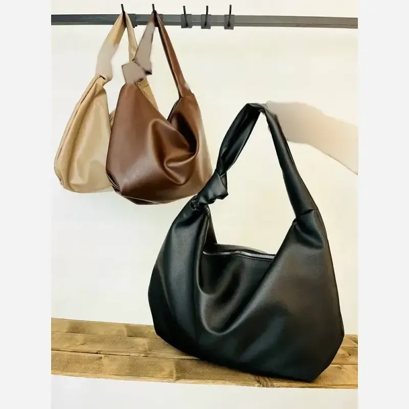 کیف زنانه شرانگ یک طرف گره جنس وارداتی رنگ مشکی - تصویر 3