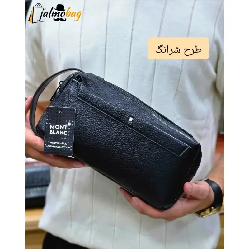 کیف دستی دوحالته مونت بلانک چرم وارداتی چهار زیپ - تصویر 2
