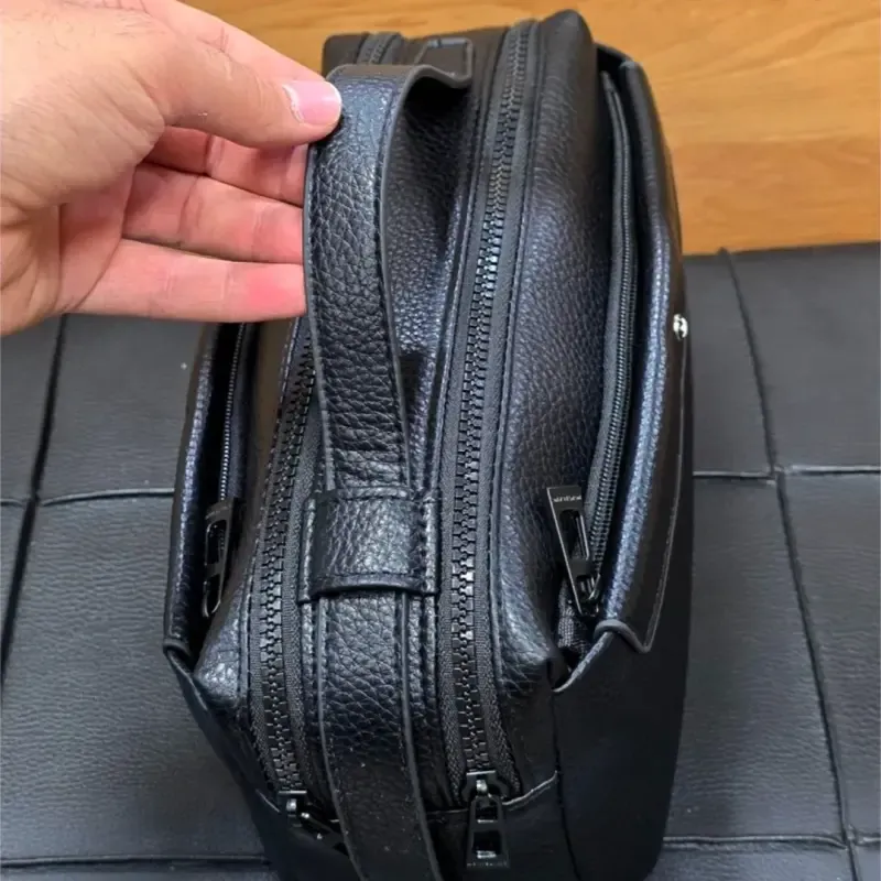 کیف دستی دوحالته مونت بلانک چرم وارداتی چهار زیپ - تصویر 15
