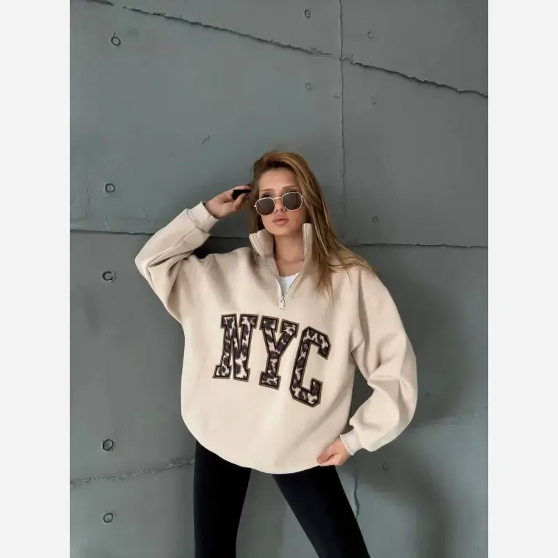دورس نیم زیپ NYC پلنگی اسپان داخل کرکی فری سایز - تصویر 3