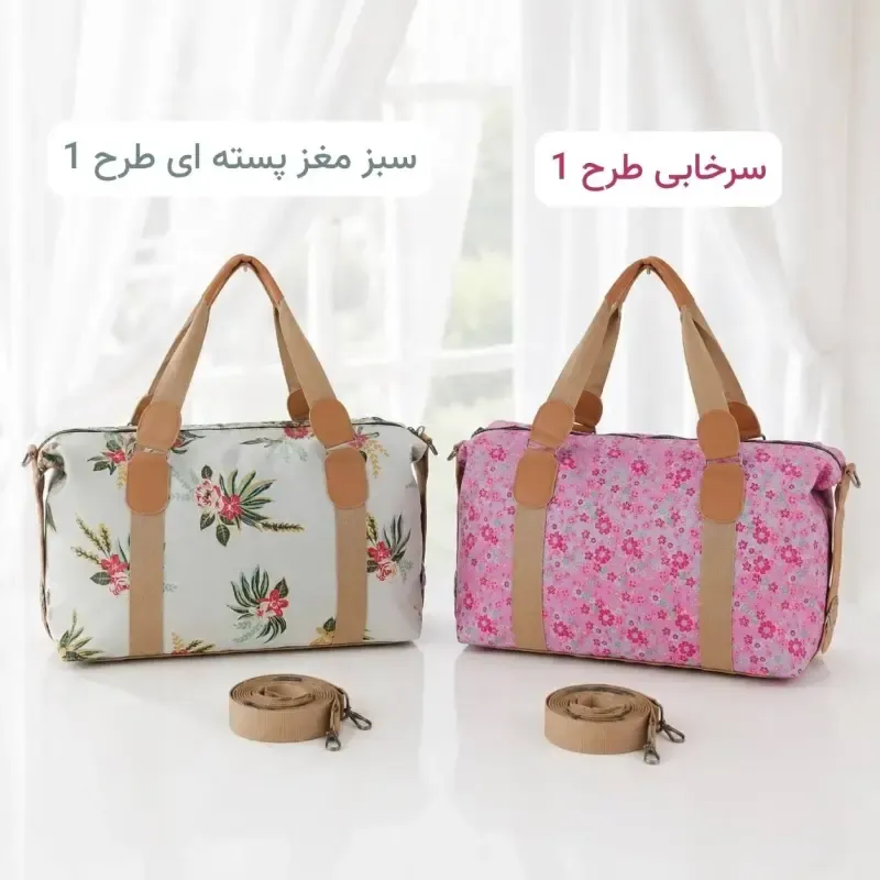 ساک مسافرتی و استخری پارچه ای کره ای با بند بلند و زیپ - تصویر 5