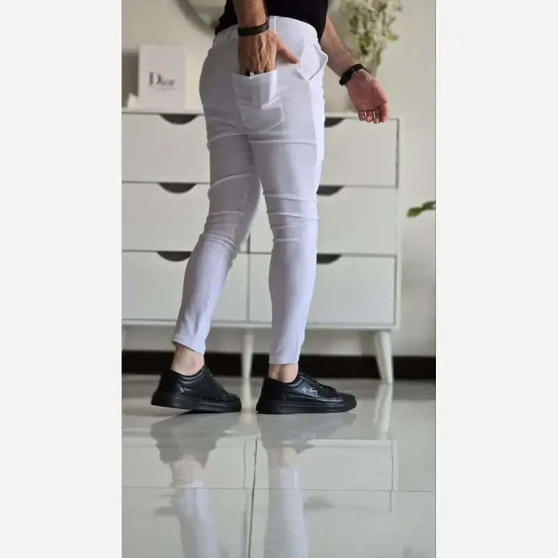 شلوار کتان اسپرت و جذب مردانه پارچه بنگال سایز بزرگ - تصویر 5