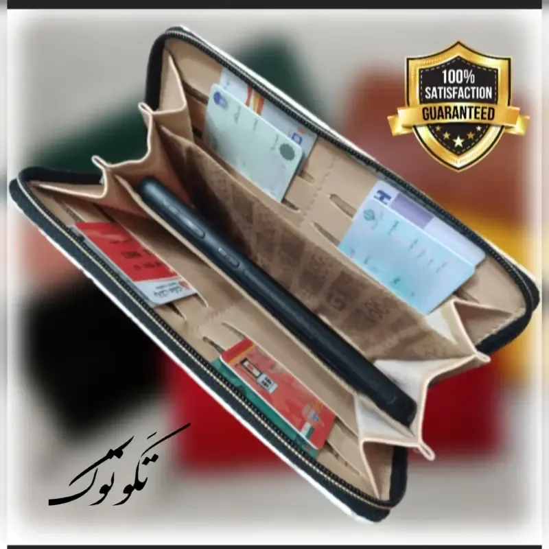کیف پول و کیف موبایل چرم زنانه مدل چنل ابعاد 21 در 11 سانتیمتر - تصویر 4