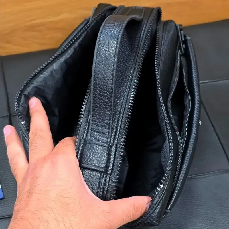 کیف دستی دوحالته مونت بلانک چرم وارداتی چهار زیپ - تصویر 13