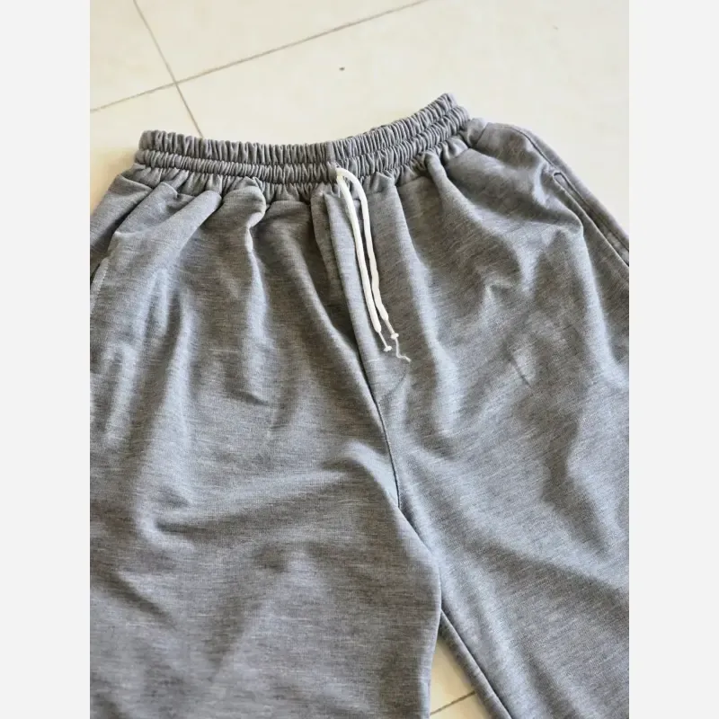 شلوار اسلش فول بگ ملانژ اسپرت سایز بزرگ رنگ مشکی و طوسی - تصویر 5