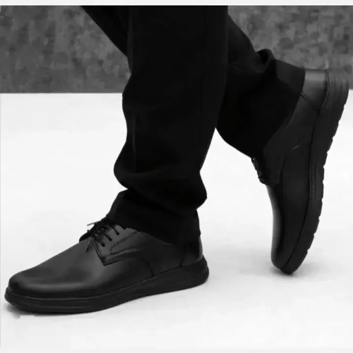 کفش مردانه رسمی چرم مصنوعی مشکی مدل اشتاین - تصویر 4
