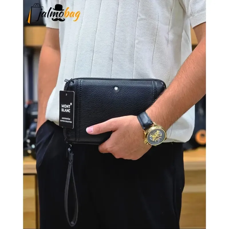 کیف دستی پاسپورتی مونت بلانک چرم وارداتی - تصویر 7