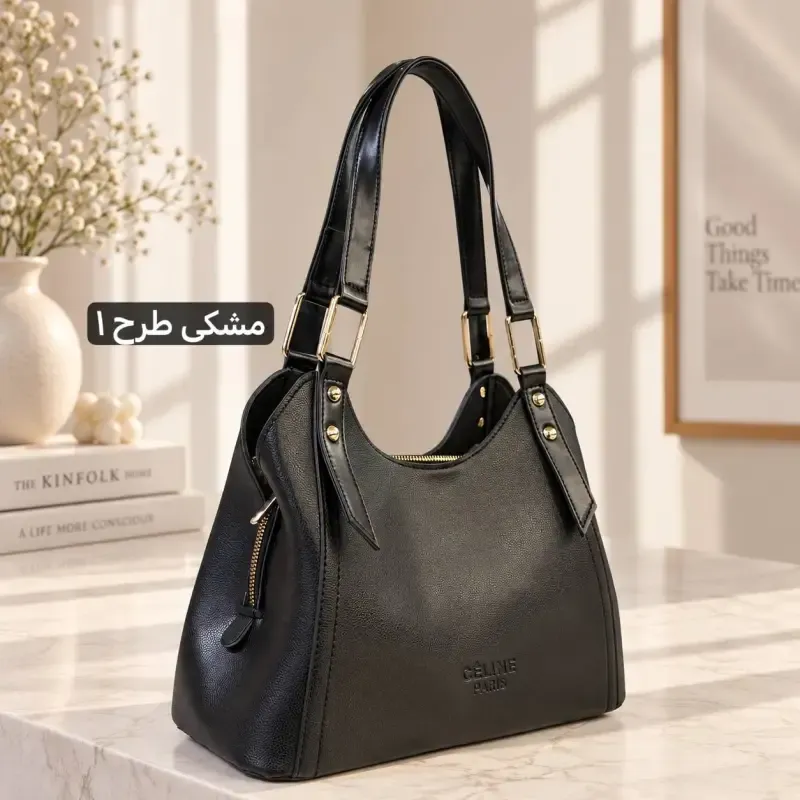 کیف زنانه چرم مصنوعی روزمره ابعاد 26 در 19 سانتیمتر - تصویر 6