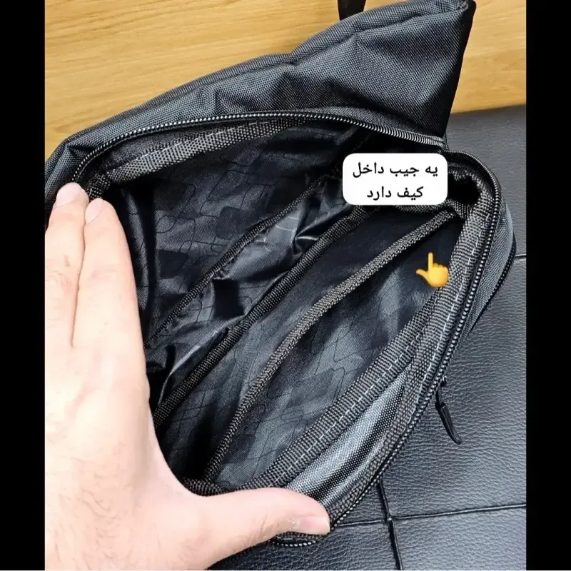 کیف کمری بادی بگ پارچه ریپس ضدآب مدل 2 خانه جادار - تصویر 3