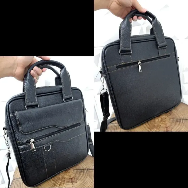 کیف اداری لپتاپی چرمی دستی و دوشی حلقه دار ایستاده - تصویر 2