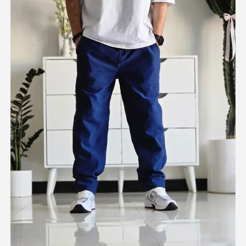 شلوار مام فیت پارچه بنگال کمرکش زنانه و مردانه در رنگبندی متنوع سایز XL و XXL - تصویر 10