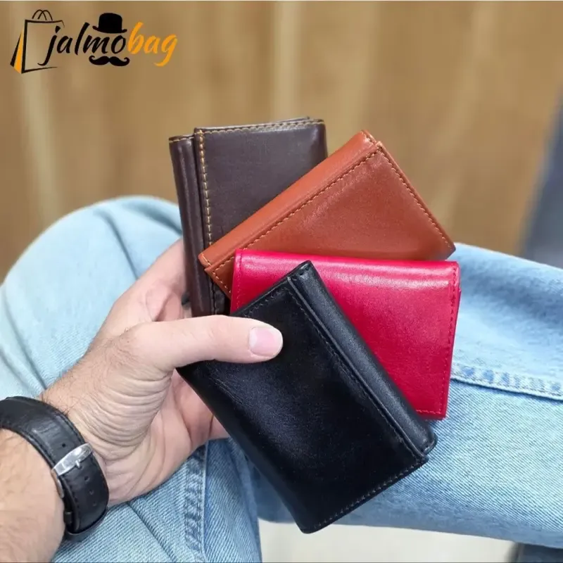کیف پول جیبی چرم طبیعی گاوی مردانه و زنانه ابعاد 7 در 10 سانتی متر - تصویر 2