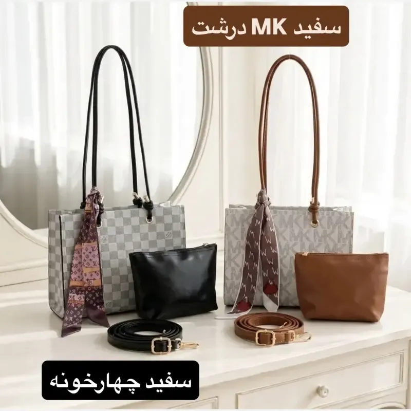 کیف زنانه چرم مصنوعی روزمره و مجلسی زیپدار با بند بلند - تصویر 5