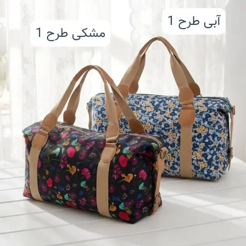 ساک مسافرتی و استخری پارچه ای کره ای با بند بلند و زیپ - تصویر 2