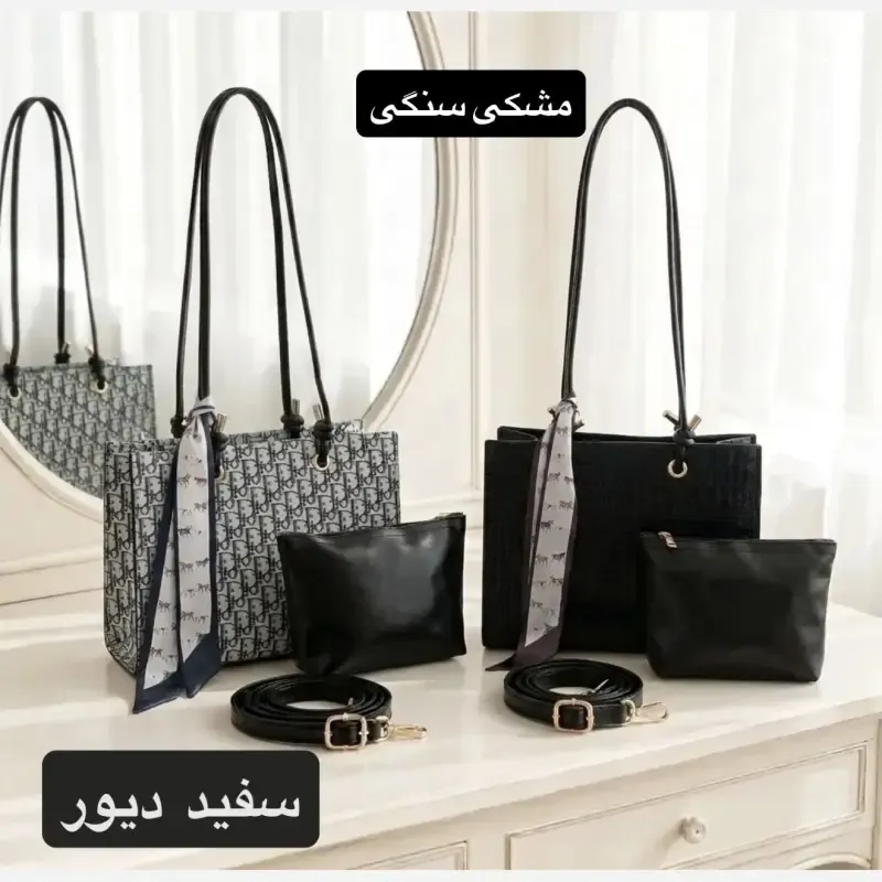کیف زنانه چرم مصنوعی روزمره و مجلسی زیپدار با بند بلند - تصویر 2