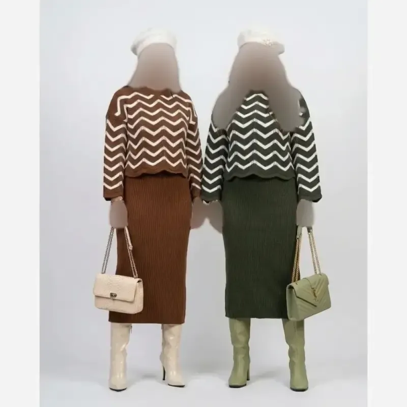 ست سارافون و رویه بافت زنانه پاییزه فری سایز