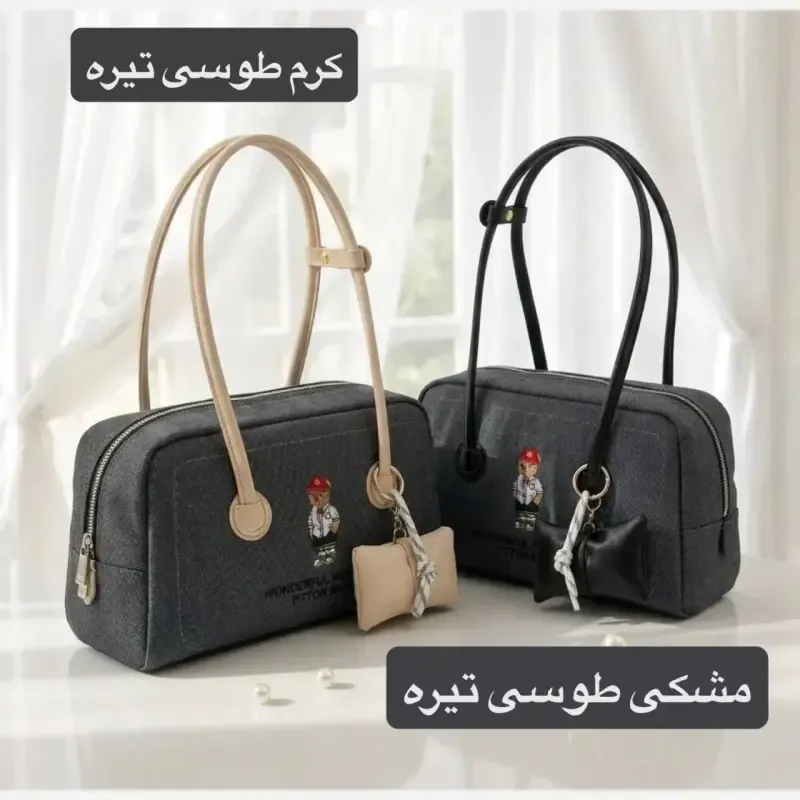 کیف زنانه روزمره پارچه ای طرح کنف با آستر ساتن - تصویر 6
