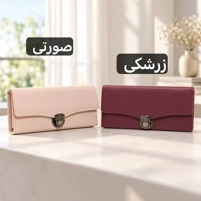 کیف پول زنانه پارچه ای نانسی قفل دار جیب دار - تصویر 5
