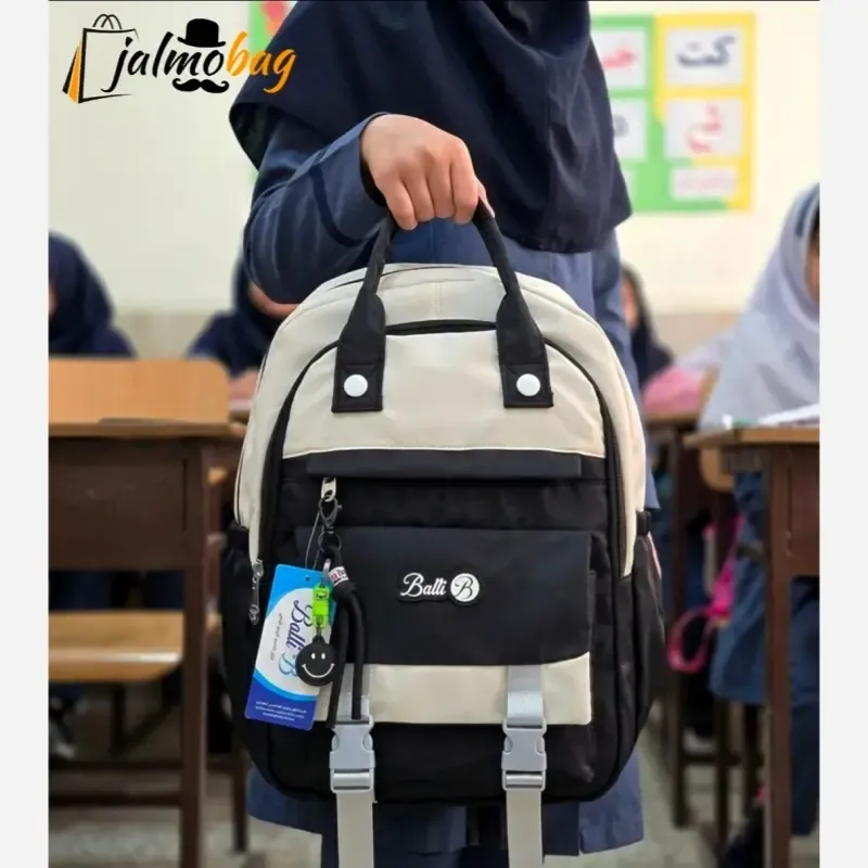 کوله پشتی مدرسه ضد آب رنگی مناسب دبستان و راهنمایی - تصویر 9