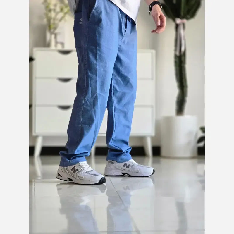 شلوار مام فیت پارچه بنگال کمرکش زنانه و مردانه در رنگبندی متنوع سایز XL و XXL - تصویر 5
