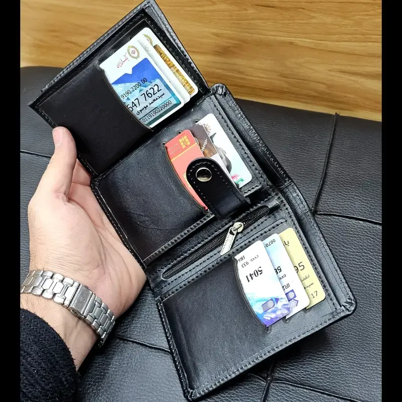 کیف پول جیبی چرم طبیعی گاوی - تصویر 6