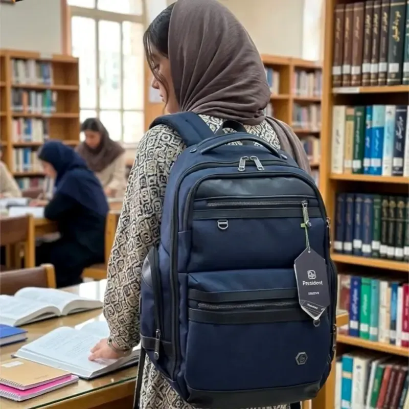 کوله پشتی وارداتی پرزیدنت ضد آب لپ تاپ پورت USB و تایپ C - تصویر 2