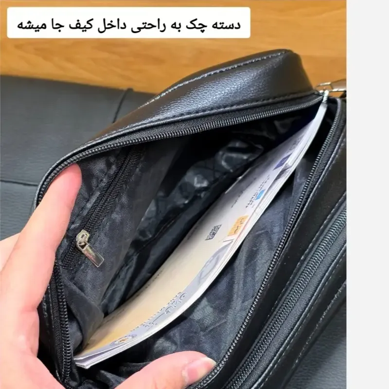 کیف دستی و دوشی مردانه شوزبگ چرم وارداتی درجه یک - تصویر 12