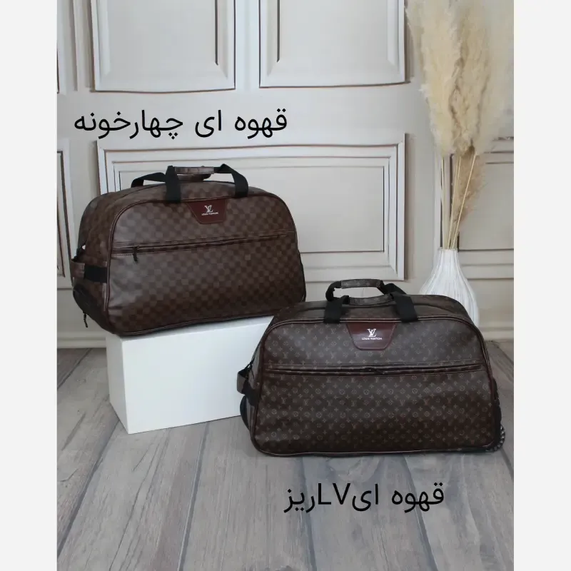 ساک مسافرتی چرم مصنوعی زنانه مدل زیپی ابعاد 56 در 33 سانتیمتر - تصویر 2