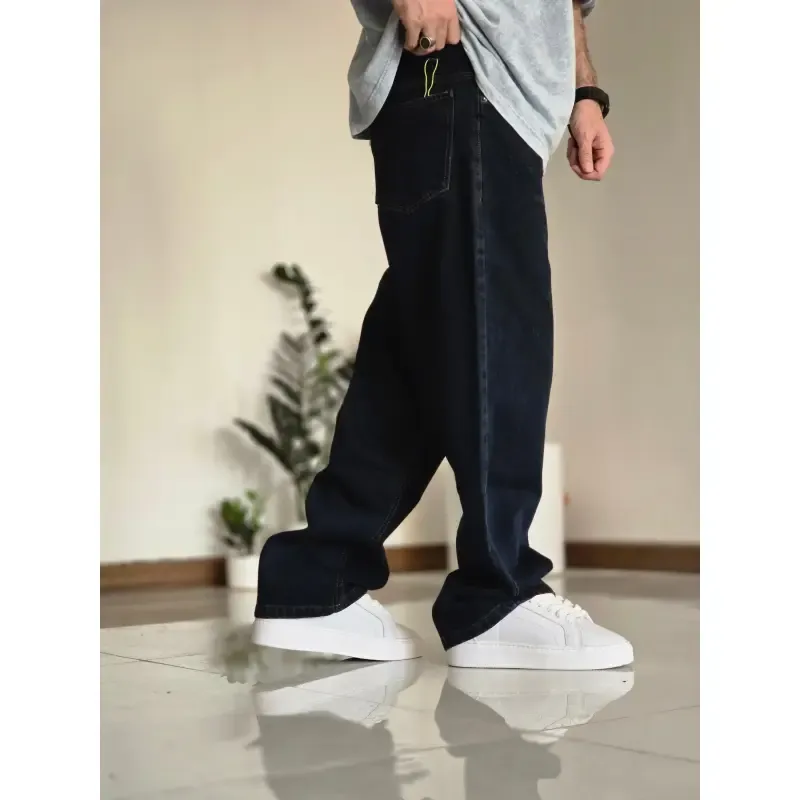 شلوار لی بگ مردانه زارا سایز 42 تا 50 رنگ آبی یخی و ذغالی طوسی - تصویر 2