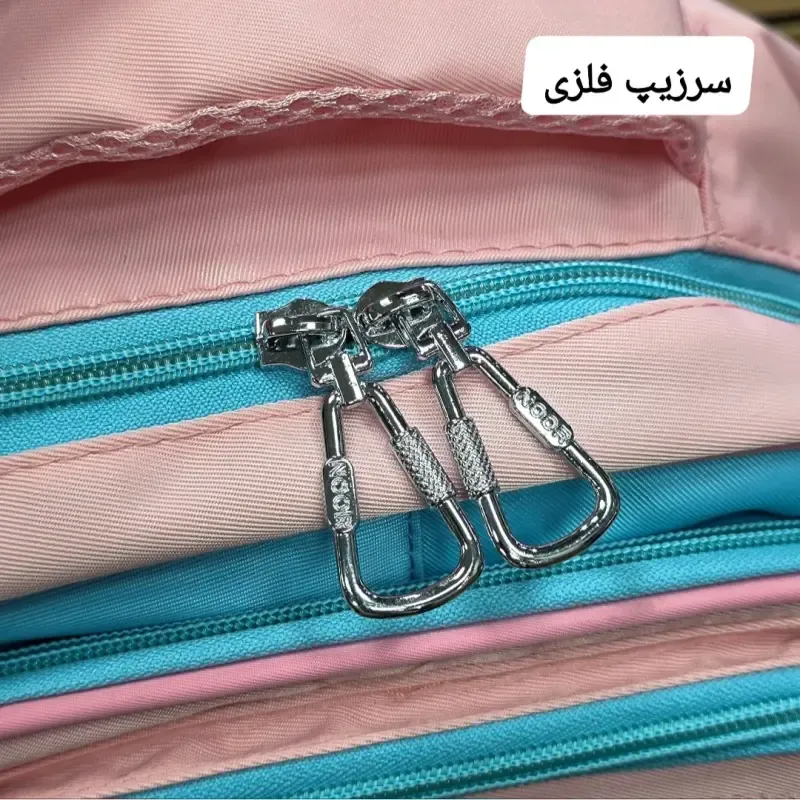 کوله پشتی دخترانه کرومی ضد آب مناسب کلاس اول تا چهارم طبی و جادار - تصویر 7