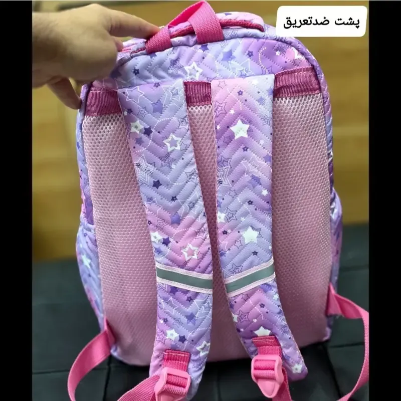 کوله پشتی دخترانه مقطع ابتدایی عکسدار نشکن ضدتعریق جادار 40x27x16 سانتیمتر - تصویر 12