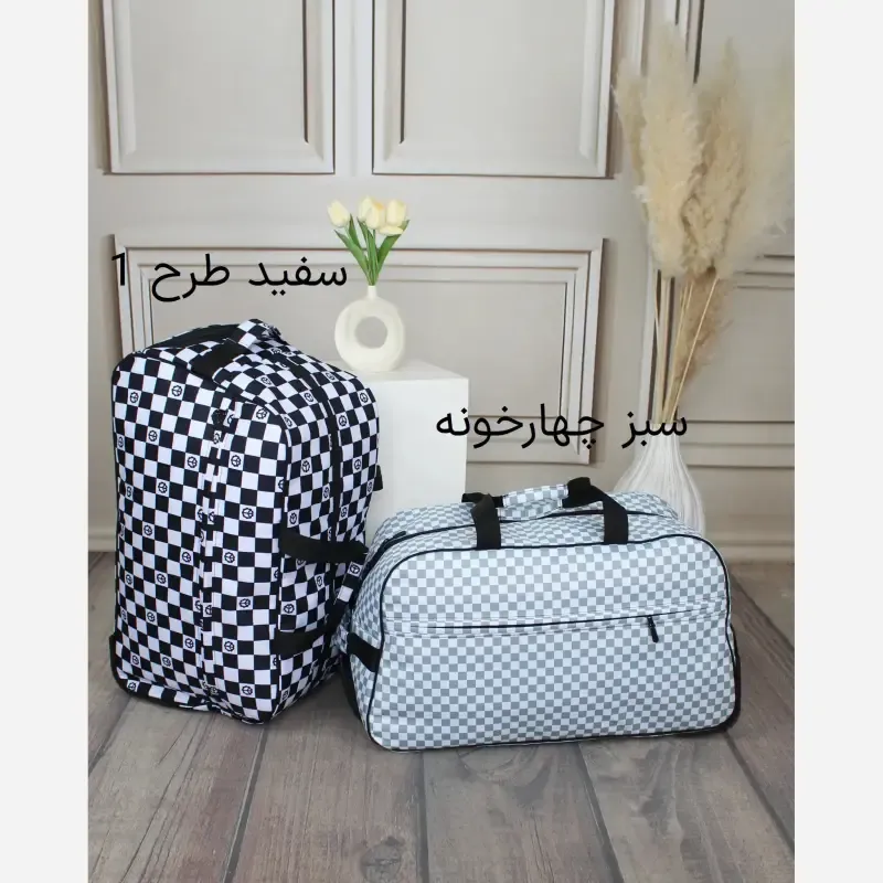 ساک مسافرتی چرم مصنوعی زنانه مدل زیپی ابعاد 56 در 33 سانتیمتر - تصویر 3