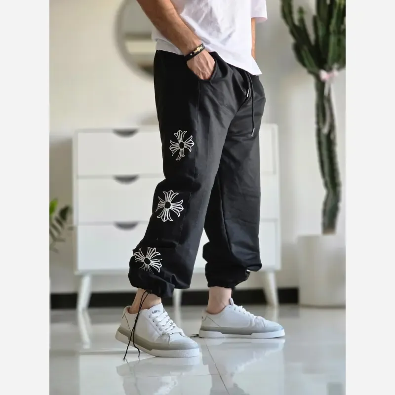 شلوار اسلش بگ کروم هارتز رنگ مشکی جنس گلکسی اسپان سایز XXL و XXXL - تصویر 8