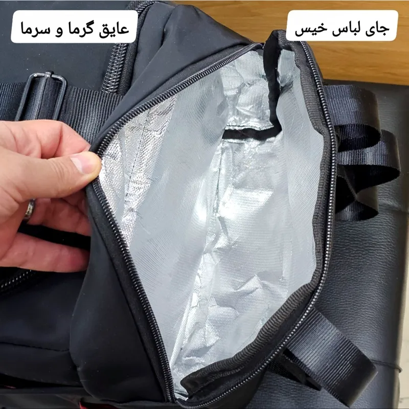 ساک ورزشی سه کاره کوله شو خارجی تفکیکی جنس پارچه دیبا وارداتی - تصویر 11