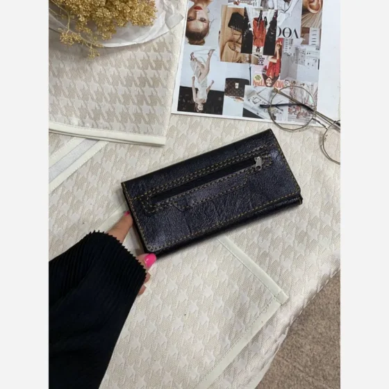 کیف پول موبایل چرم سه لت دستدوز مدل عطارد