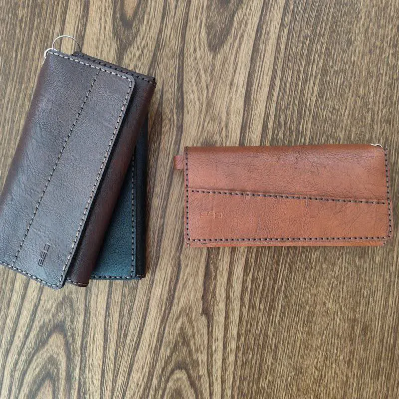 کیف پول و موبایل چرم سهلت مدل ترنج دستدوز با بند و جاکلیدی چرم - تصویر 4